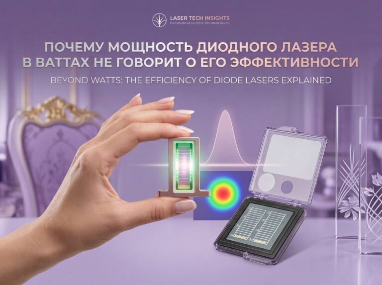 Почему мощность диодного лазера в ваттах не говорит о его эффективности. Лазерный стек, диодный бар и распределение энергии в профессиональном аппарате для лазерной эпиляции.
